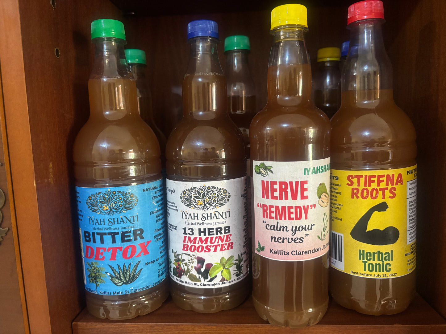 Miracle Combo - Save Money - 1 Liter “Bitter Detox, 1 Liter “ 13 Herb Immune Booster”, 1 Liter “Nerve Remedy”, 1 liter “ Stiffna Roots Herbal Tonic”