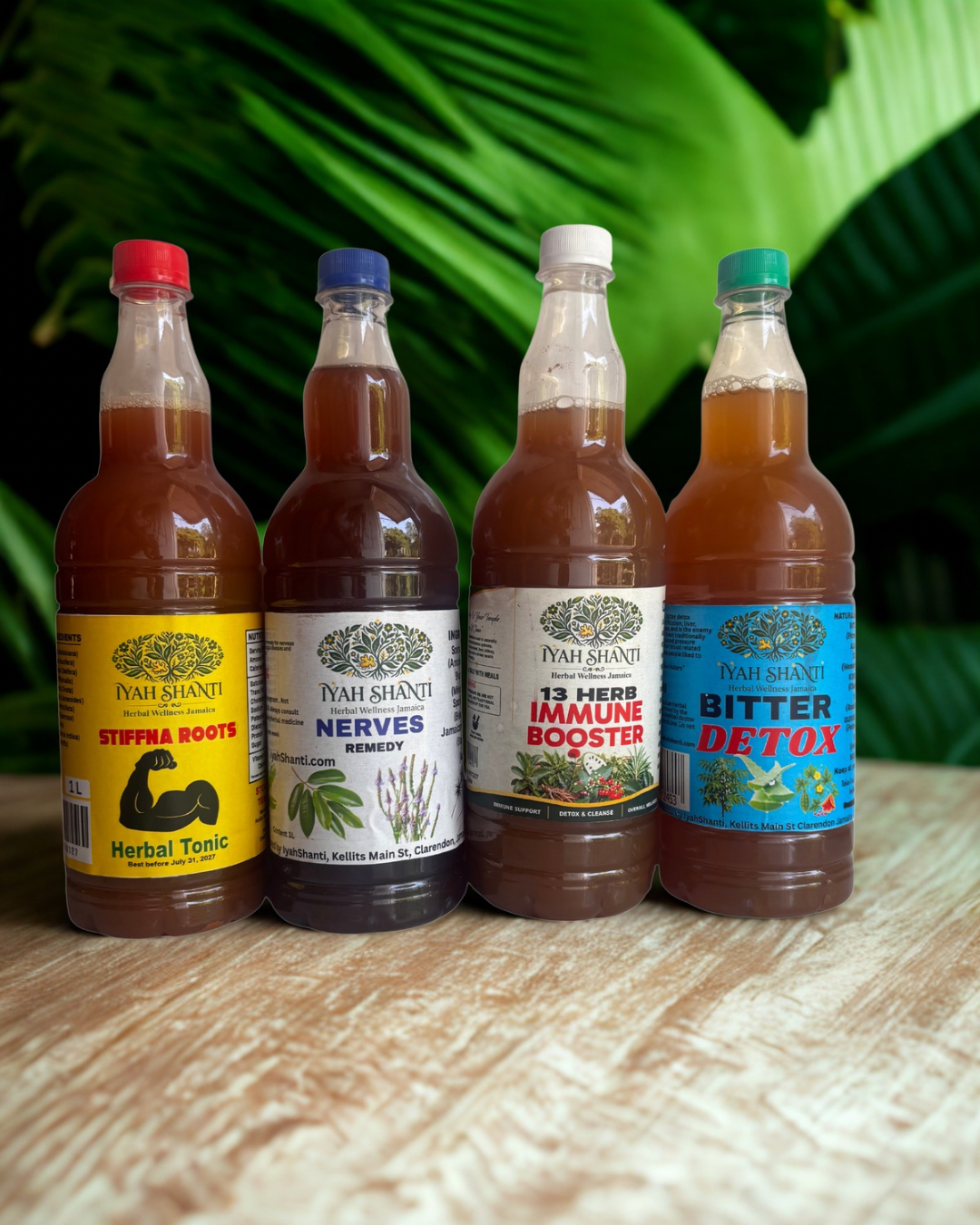 Miracle Combo - Save Money - 1 Liter “Bitter Detox, 1 Liter “ 13 Herb Immune Booster”, 1 Liter “Nerve Remedy”, 1 liter “ Stiffna Roots Herbal Tonic”