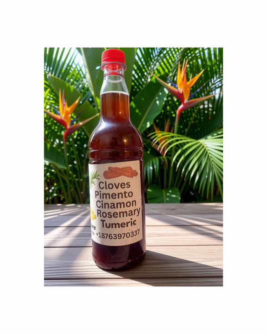 750 ml - Cloves, Pimento, Tumeric , & Rosemary- Relieve Sore Throat , Bad Breath, Poor Circulation
