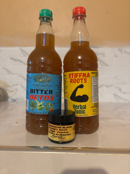Save Money - Ultimate Get Stiff Combo- 1 liter Bitter Detox , 1 Liter Stiffna Roots, 60g Black Chaney Root Extract